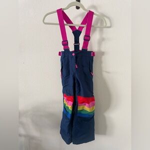 Boden Girls Ski Trousers Rainbow Ski Salopettes Size 6-7Y